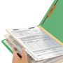 Smead Top Tab Classification Folders, Six SafeSHIELD Fasteners, 2" Expansion, 2 Dividers, Letter Size, Green Exterior, 10/Box