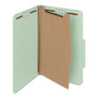 Smead Recycled Pressboard Classification Folders, 2" Expansion, 1 Divider, 4 Fasteners, Legal Size, Gray-Green, 10/Box
