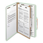 Smead Recycled Pressboard Classification Folders, 2" Expansion, 1 Divider, 4 Fasteners, Legal Size, Gray-Green, 10/Box