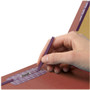 Smead End Tab Pressboard Classification Folders, Eight SafeSHIELD Fasteners, 3" Expansion, 3 Dividers, Letter Size, Red, 10/Box
