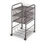 Safco Onyx Mesh Mobile File with Four Supply Drawers, Metal, 1 Shelf, 4 Drawers, 15.75" x 17" x 27", Black (SAF5214BL)