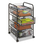 Safco Onyx Mesh Mobile File with Four Supply Drawers, Metal, 1 Shelf, 4 Drawers, 15.75" x 17" x 27", Black (SAF5214BL)