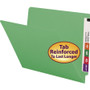Smead Shelf-Master Reinforced End Tab Colored Folders, Straight Tabs, Letter Size, 0.75" Expansion, Green, 100/Box