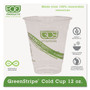 Eco-Products GreenStripe Renewable and Compostable Cold Cups, 12 oz, Plastic, Clear, 50/Pack, 20 Packs/Carton