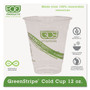 Eco-Products GreenStripe Renewable and Compostable Cold Cups, 12 oz, Clear, 50/Pack, 20 Packs/Carton (ECOEPCC12GS) View Product Image