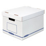 Bankers Box Organizer Storage Boxes, X-Large, 12.75" x 16.5" x 10.5", White/Blue, 12/Carton (FEL4662401) View Product Image