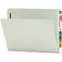 Smead End Tab Pressboard Classification Folders, Two SafeSHIELD Coated Fasteners, 1" Expansion, Letter Size, Gray-Green, 25/Box