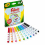 Crayola Bright Fabric Markers - Fine Marker Point - Washable - Black, Blue, Brown, White, Gray, Lime, Pink, Red, Teal, Yellow Ink