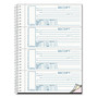 Rediform Spiralbound Unnumbered Money Receipt Book, Three-Part Carbonless, 7 x 2.75, 4 Forms/Sheet, 120 Forms Total
