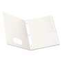 Oxford Twin-Pocket Folders with 3 Fasteners, 0.5" Capacity, 11 x 8.5, White, 25/Box