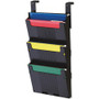 Deflecto Partition Pocket System - 3 Pocket(s) - 25" Height x 12.62" Width x 3.87" Depth - Black