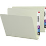 Smead Extra-Heavy Recycled Pressboard End Tab Folders, Straight Tabs, Legal Size, 2" Expansion, Gray-Green, 25/Box