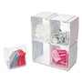 deflecto Tilt Bin Interlocking 4-Bin Organizer, Plastic, 4.63 x 4.88 x 5.5, White/Clear (DEF421103) View Product Image