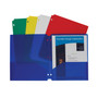 C-Line Two-Pocket Heavyweight Poly Portfolio Folder, 3-Hole Punch, 11 x 8.5, Assorted, 10/Pack (CLI32930) View Product Image