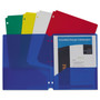 C-Line Two-Pocket Heavyweight Poly Portfolio Folder, 3-Hole Punch, 11 x 8.5, Assorted, 10/Pack (CLI32930) View Product Image