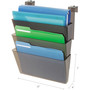 deflecto DocuPocket Three-Pocket File Partition Set, 3 Sections, Letter Size, 13" x 7" x 20", Smoke, 3/Set (DEF73502RT) View Product Image