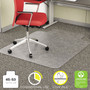 deflecto EconoMat Occasional Use Chair Mat for Low Pile Carpet, 45 x 53, Wide Lipped, Clear