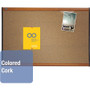 Quartet Prestige Colored Cork Bulletin Board, 48" x 36", Brown Surface, Light Cherry Finished Fiberboard/Plastic Frame
