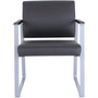 Lorell Healthcare Reception Sled Base Guest Chair - Silver Frame Color - Powder Coated Steel Frame Material - Black - Vinyl