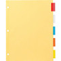 Office Essentials Plastic Insertable Dividers, 5-Tab, 11 x 8.5, Assorted Tabs, 1 Set