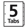 Office Essentials Plastic Insertable Dividers, 5-Tab, 11 x 8.5, Assorted Tabs, 1 Set