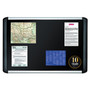 MasterVision Soft-touch Bulletin Board, 36" x 24", Black Surface, Black/Satin Aluminum Frame