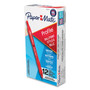 Paper Mate Profile Ballpoint Pen, Retractable, Medium 1 mm, Red Ink, Translucent Red Barrel, Dozen