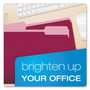 Pendaflex Colored File Folders, 1/3-Cut Tabs: Assorted, Letter Size, Burgundy/Light Burgundy, 100/Box