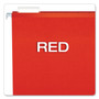 Pendaflex Colored Reinforced Hanging Folders, Letter Size, 1/5-Cut Tabs, Red, 25/Box