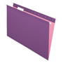 Pendaflex Colored Reinforced Hanging Folders, Legal Size, 1/5-Cut Tabs, Violet, 25/Box