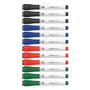 U Brands Medium Point Low-Odor Dry-Erase Markers with Erasers, Medium Bullet Tip, Assorted Colors, 12/Pack