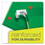 Pendaflex Extra Capacity Reinforced Hanging File Folders with Box Bottom, 2" Capacity, Letter Size, 1/5-Cut Tabs, Bright Green, 25/Box