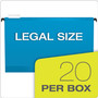 Pendaflex SureHook Hanging Folders, Legal Size, 1/5-Cut Tabs, Blue, 20/Box (PFX615315BLU) View Product Image