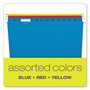 Pendaflex Colored Hanging Folders, Letter Size, 1/5-Cut Tabs, Five-Color Assortment, 25/Box