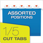 Pendaflex SureHook Reinforced Extra-Capacity Hanging Box File, 1 Section, 2" Capacity, Letter Size, 1/5-Cut Tabs, Blue, 25/Box