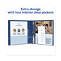 Avery Heavy-Duty View Binder with DuraHinge and One Touch EZD Rings, 3 Rings, 1" Capacity, 11 x 8.5, Navy Blue