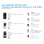 Georgia Pacific Professional Pacific Blue Ultra Soap/Sanitizer Dispenser 1,200 mL Refill, 5.6 x 4.4 x 11.5, Black (GPC53057) View Product Image