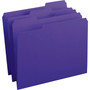 Smead Reinforced Top Tab Colored File Folders, 1/3-Cut Tabs: Assorted, Letter Size, 0.75" Expansion, Purple, 100/Box