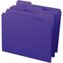 Smead Reinforced Top Tab Colored File Folders, 1/3-Cut Tabs: Assorted, Letter Size, 0.75" Expansion, Purple, 100/Box