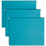 Smead Colored Hanging File Folders with 1/5 Cut Tabs, Letter Size, 1/5-Cut Tabs, Teal, 25/Box