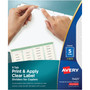 Avery Print and Apply Index Maker Clear Label Dividers, Copiers, 5-Tab, 11 x 8.5, White, 5 Sets