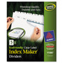 Avery Index Maker EcoFriendly Print and Apply Clear Label Dividers with White Tabs, 5-Tab, 11 x 8.5, White, 5 Sets