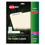 Avery EcoFriendly Permanent File Folder Labels, 0.66 x 3.44, White, 30/Sheet, 25 Sheets/Pack (AVE48266) View Product Image