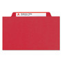 Smead Eight-Section Pressboard Top Tab Classification Folders, 8 SafeSHIELD Fasteners, 3 Dividers, Letter Size, Bright Red, 10/Box