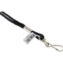 SICURIX Rope Lanyard, Metal Hook Fastener, 36" Long, Nylon, Black
