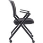 Lorell Upholstered Foldable Nesting Chairs with Arms - Black Seat Color - Fabric Seat Material - Black Back Color - Plastic Back Material - Metal Frame Material