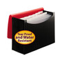 Smead 12-Pocket Poly Expanding File, 0.88" Expansion, 12 Sections, Cord/Hook Closure, 1/6-Cut Tabs, Letter Size, Black/Red