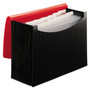 Smead 12-Pocket Poly Expanding File, 0.88" Expansion, 12 Sections, Cord/Hook Closure, 1/6-Cut Tabs, Letter Size, Black/Red (SMD70866) View Product Image