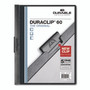 Durable DuraClip Report Cover, Clip Fastener, 8.5 x 11, Holds 60 Sheets, Clear/Black, 25/Box