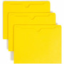 Smead Colored Straight Tab Cut Letter Recycled File Jacket - 8 1/2" x 11" - 11 pt. - 2 Plys - Yellow - Slip Resistant, Reinforced Tab
